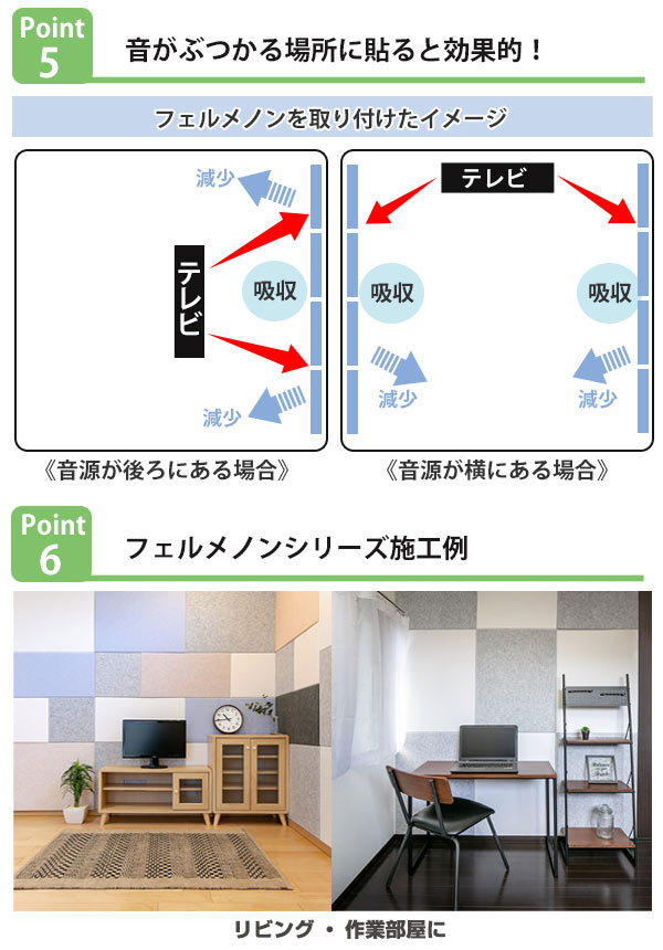 吸音材吸音パネルフェルメノン45度カット60×30cm吸音防音壁