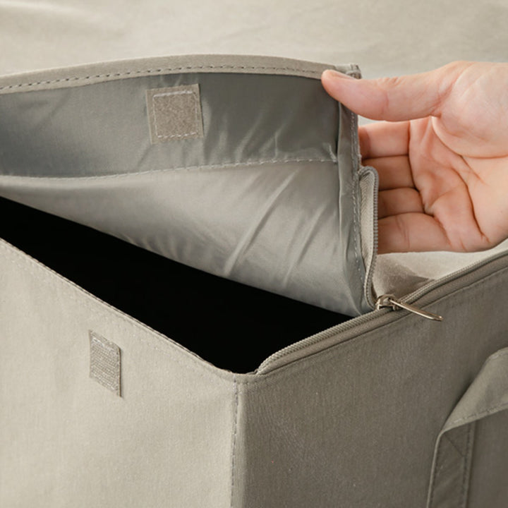 収納ボックスストレリアナチュレM幅33×奥行22×高さ22cm蓋付き布折りたたみ