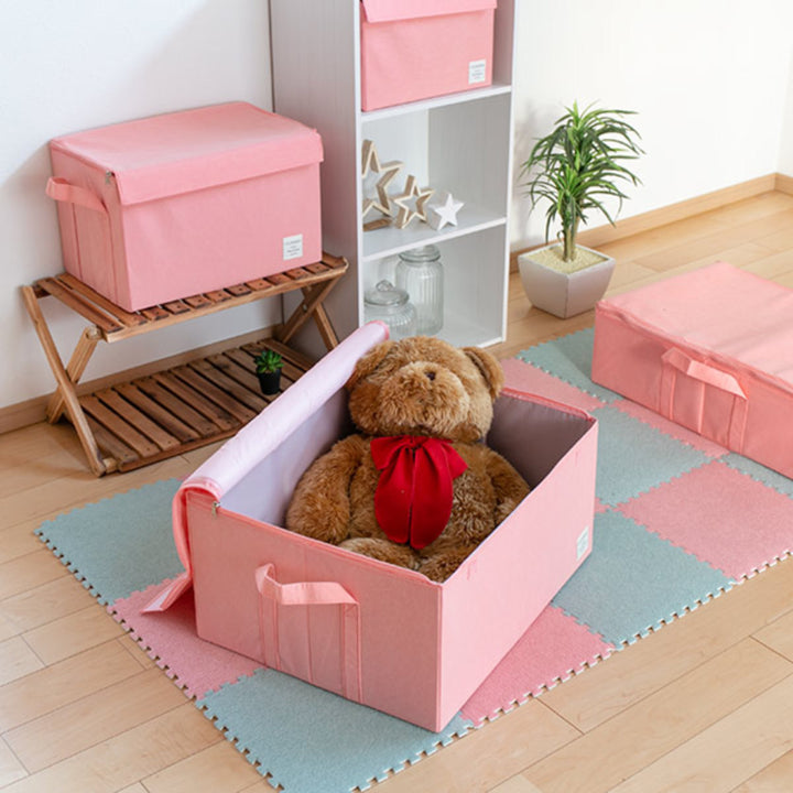 収納ボックスストレリアナチュレM幅33×奥行22×高さ22cm蓋付き布折りたたみ