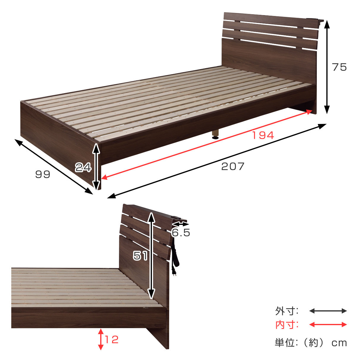 ベッド シングルベッド すのこ状 – ハウジー