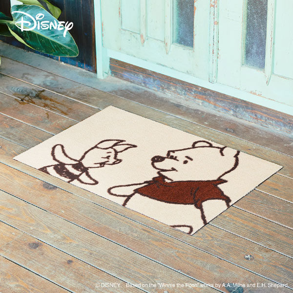 玄関マット屋内・屋外兼用プーさん＆ピグレット50×75cm