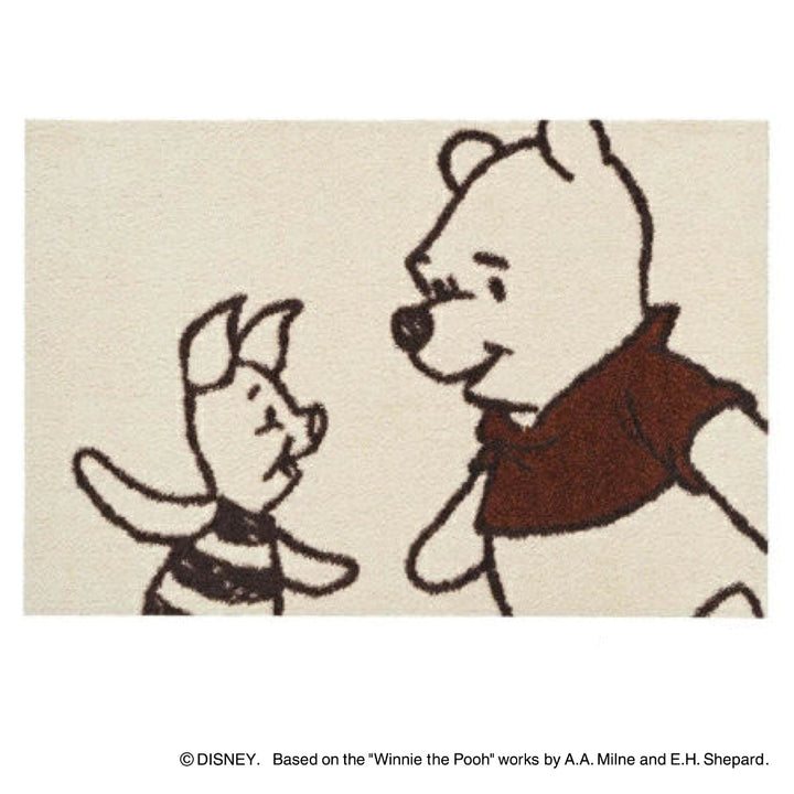 玄関マット屋内・屋外兼用プーさん＆ピグレット50×75cm