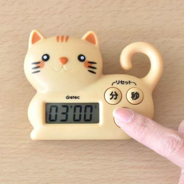 キッチンタイマーマグネット付きねこタイマードリテック