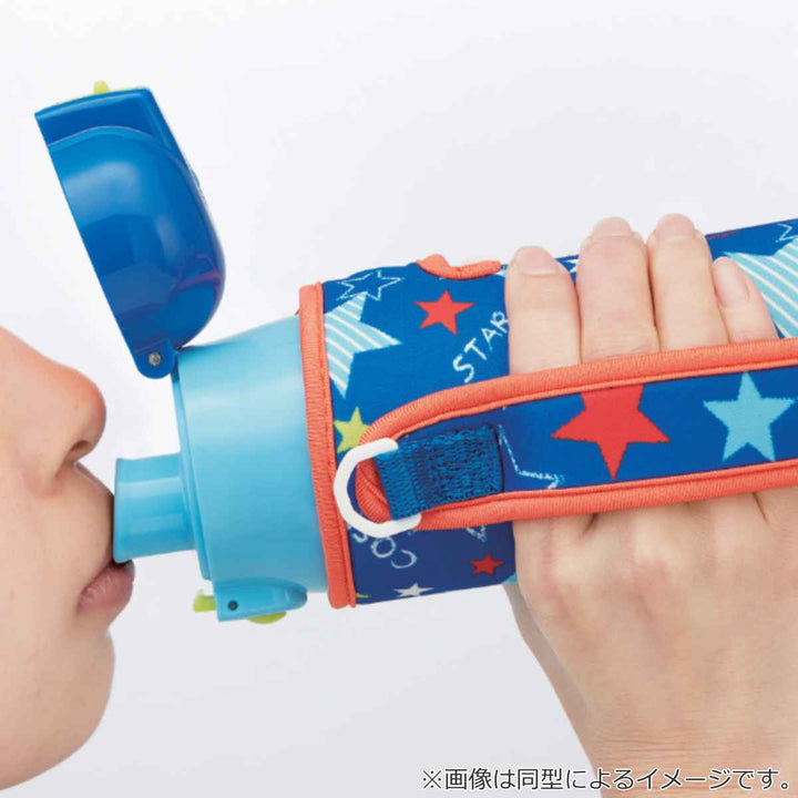 水筒キッズ470mlプラレール直飲みワンタッチカバー付き