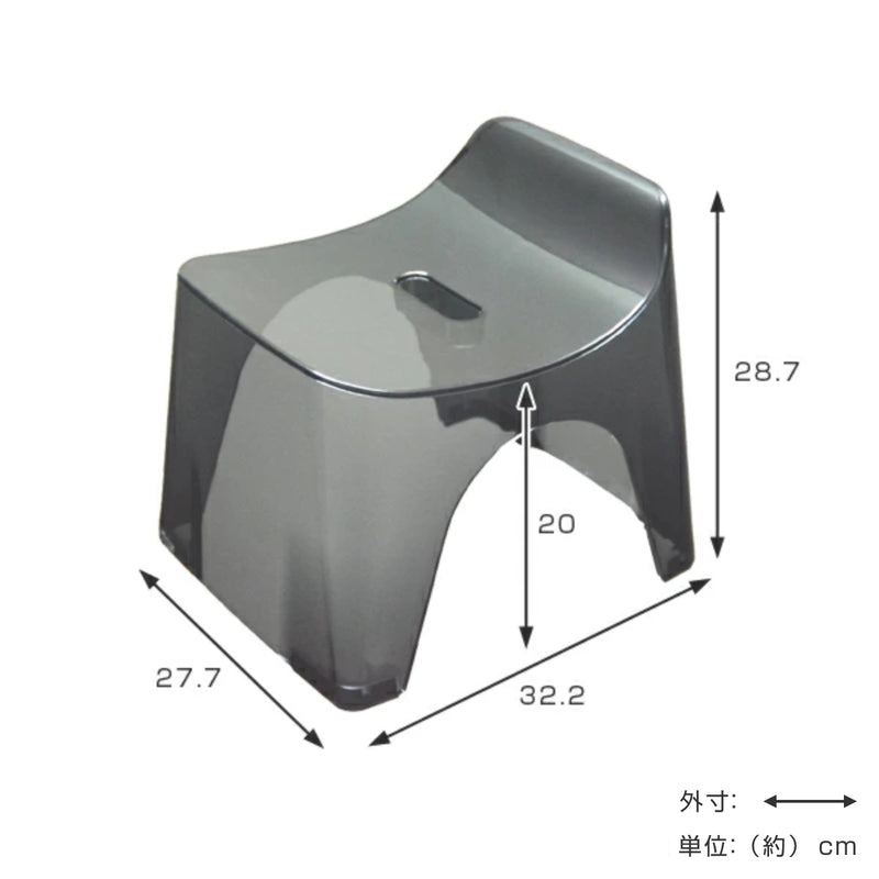 風呂椅子ヒューバスバススツールクリアh20座面20cm日本製