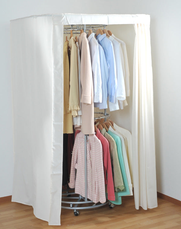 回転ハンガーラック 幅115cm 2段 スチール製 カバー付き – ハウジー