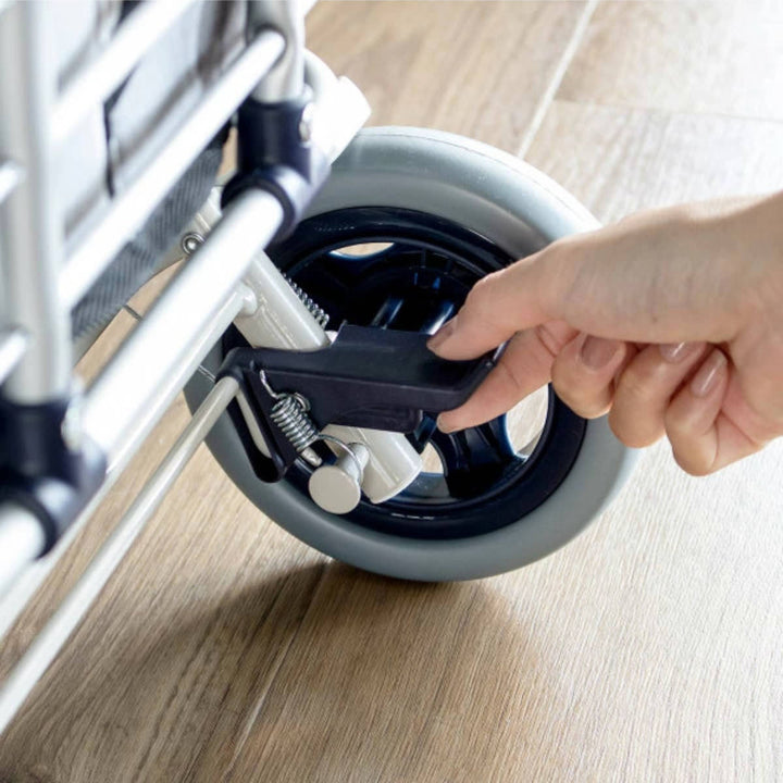 ショッピングカートワイヤーカートバッグ付きアルミ製ブレーキ付き高さ調節可能