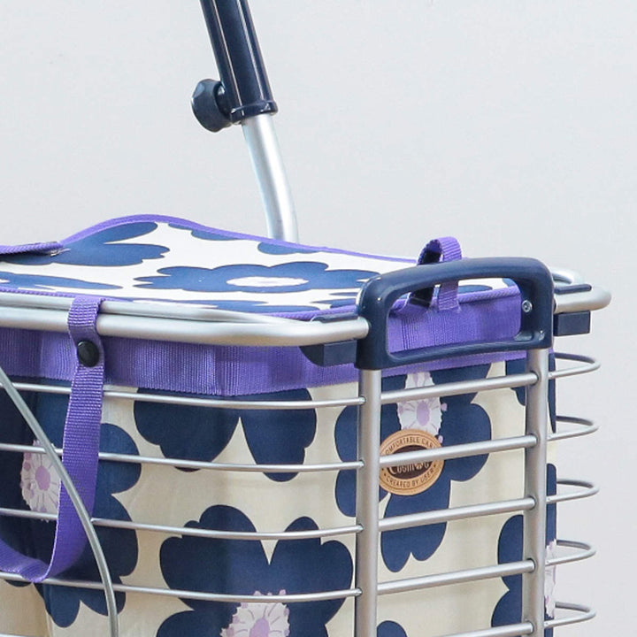 ショッピングカートワイヤーカートバッグ付きアルミ製ブレーキ付き高さ調節可能