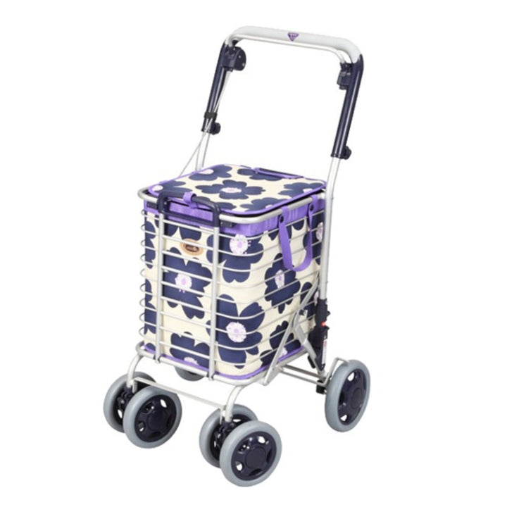 ショッピングカートワイヤーカートバッグ付きアルミ製ブレーキ付き高さ調節可能