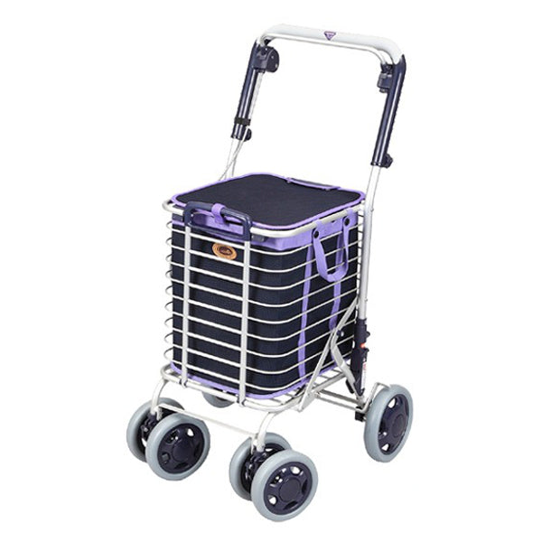 ショッピングカートワイヤーカートバッグ付きアルミ製ブレーキ付き高さ調節可能