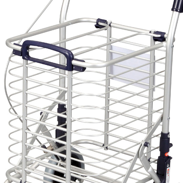 ショッピングカートワイヤーカートアルミ製ブレーキ付き高さ調節可能