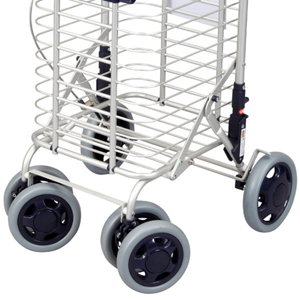 ショッピングカートワイヤーカートアルミ製ブレーキ付き高さ調節可能