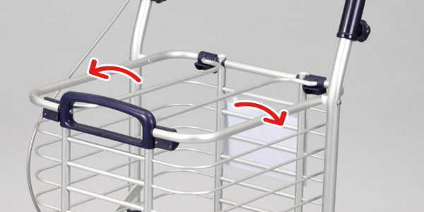 ショッピングカートワイヤーカートアルミ製ブレーキ付き高さ調節可能