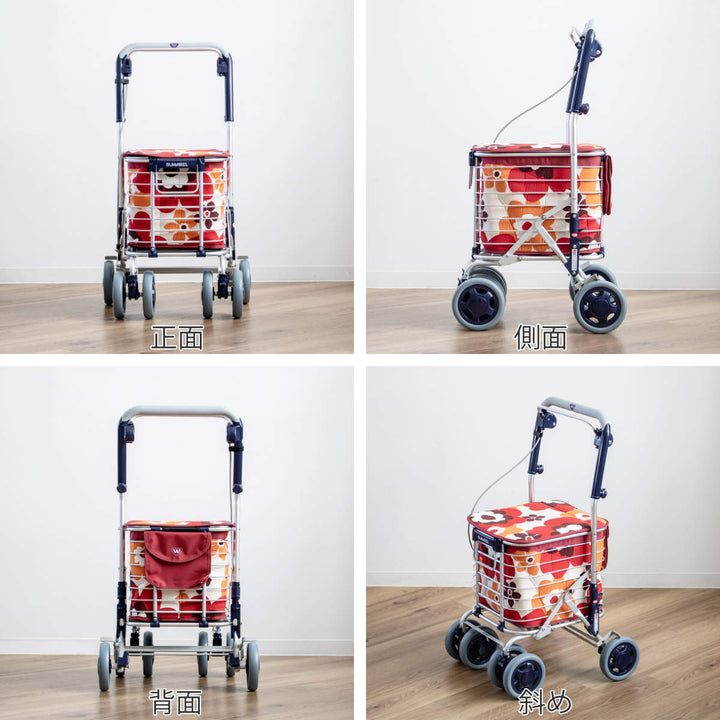 ショッピングカートワイヤーカートスワレルバッグ付きアルミ製ショッピングキャリー