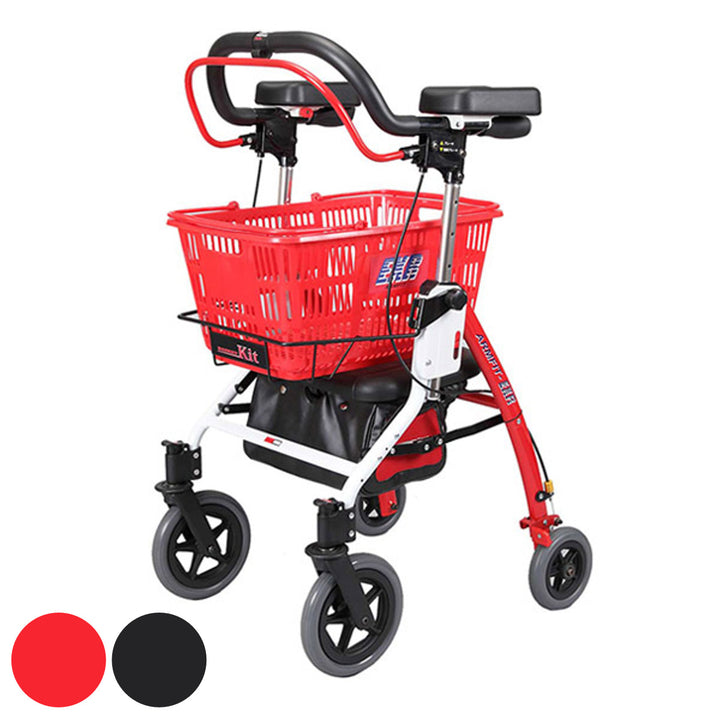 歩行車介護アームフィットEXR肘置き付きカゴ受けキット付き折りたたみバッグ付き高さ調整可能非課税