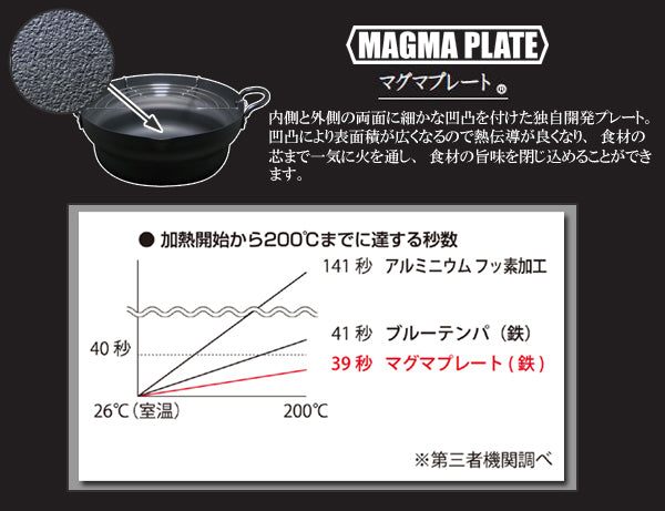 両手天ぷら鍋匠鉄製（マグマプレート）天ぷら鍋段付き24cmIH対応