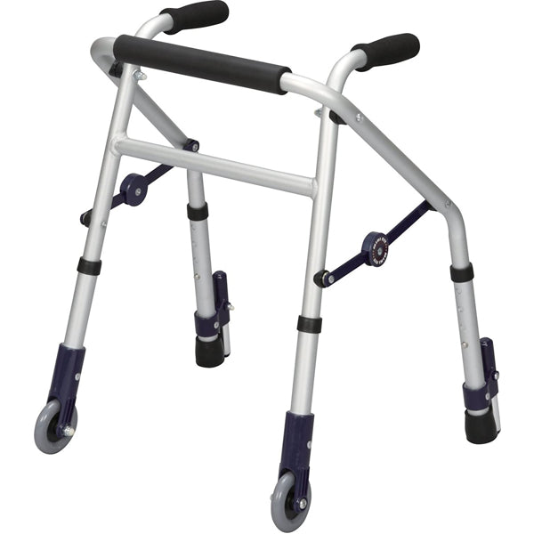 歩行器アルミ製前輪固定キャスター付後脚スタンド式固定型スライドフィットXSタイプミニサイズ室内専用非課税