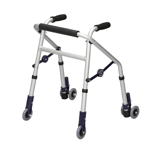 アルミ歩行器 ミニタイプ 固定型 前輪固定キャスター付 HKM-120 室内 歩行器 歩行車 高齢者 軽量 折りたたみ 前輪 固定 キャスター 重