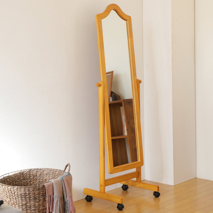 スタンドミラー姿見木製約幅50cm