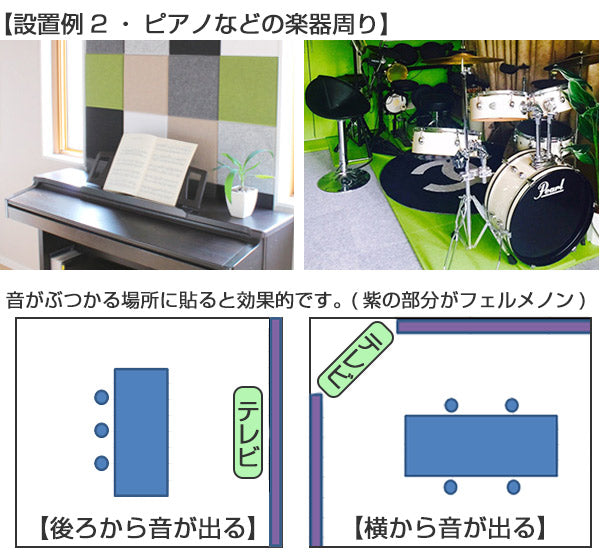 吸音材吸音パネルフェルメノンエクシード45度カット80×60cm吸音防音