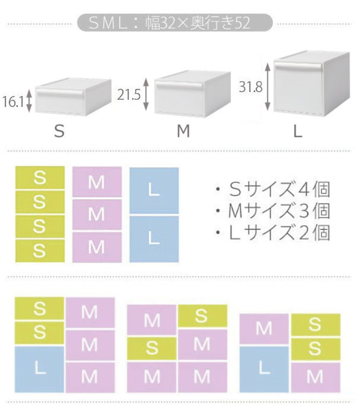 収納ケース引き出しS幅32×奥行52×高さ16.1cmクローゼットシステム