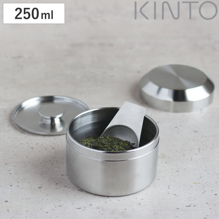 キントーKINTOキャニスター250mlLEAVESTOTEA茶筒ステンレス