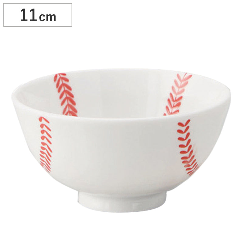 茶碗野球ボールベースボール飯碗子供用磁器日本製