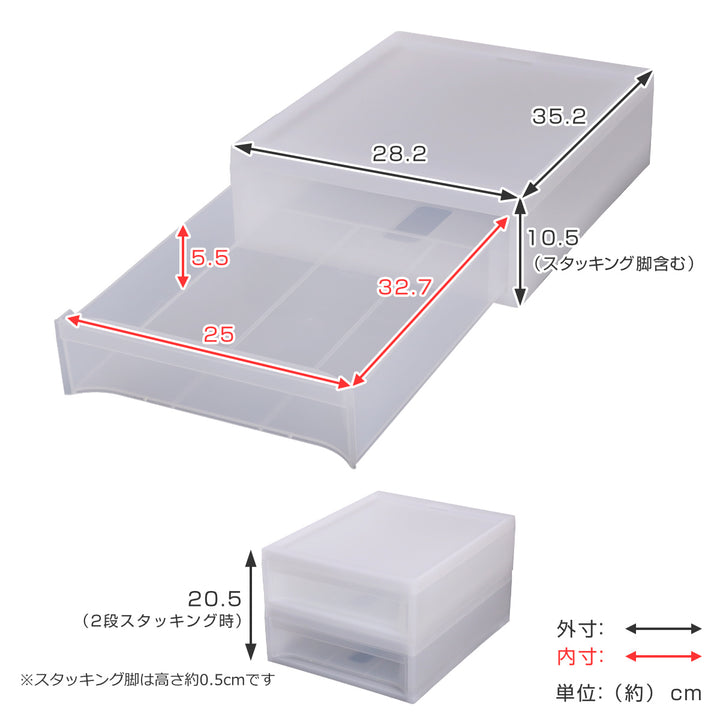 収納ケーススタックシステムケースA4サイズS約幅28.2×奥行35.2×高さ10.5cm