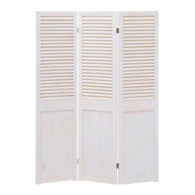 パーテーション 3連 衝立 ルーバー風 天然木 フレンチカントリー シャビーウッド