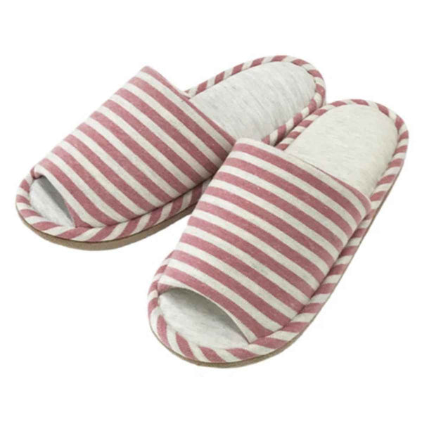 スリッパ杢ニットボーダー外縫いMサイズ