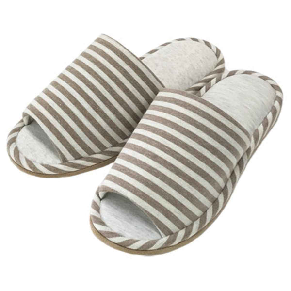 スリッパ杢ニットボーダー外縫いLサイズ