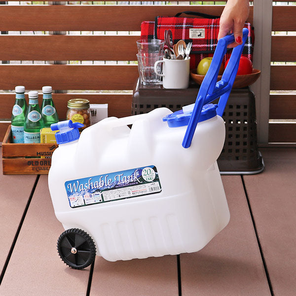 ウォータータンクキャスター付き20Lコック付き日本製