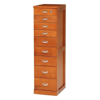 チェスト 9段 カギ付き 多段チェスト 桐製 幅28cm