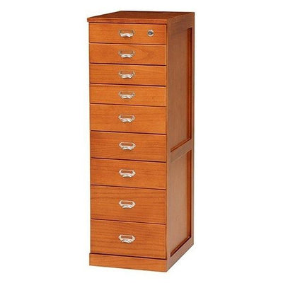 チェスト 9段 カギ付き 多段チェスト 桐製 幅33cm