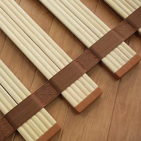 すのこベッドダブルロール式薄型折りたたみすのこマット桐製軽量