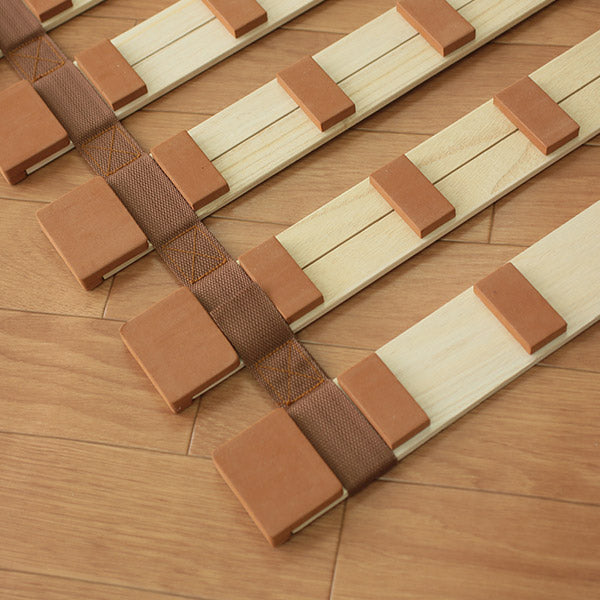 すのこベッドダブルロール式薄型折りたたみすのこマット桐製軽量