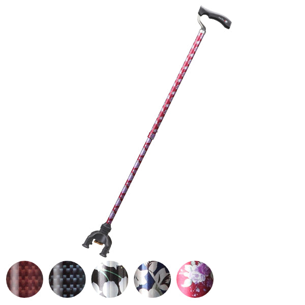 杖4点自立式ステッキ4点前後可動・固定式伸縮2WAYスワン型ネックアルミ製非課税