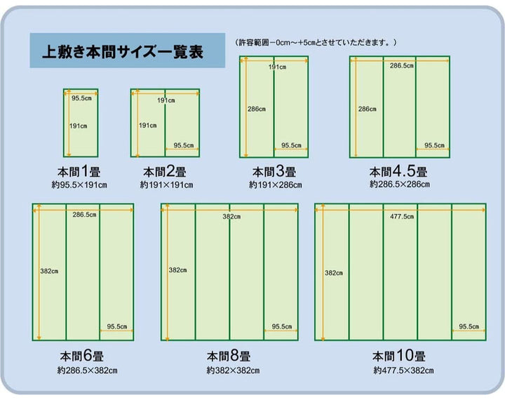 い草上敷き鈴草6畳本間約286×382cm撥水加工