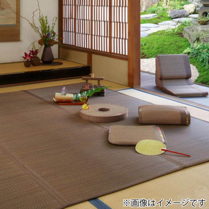 い草上敷き花ござ与那国3畳約174×261cmブラウン