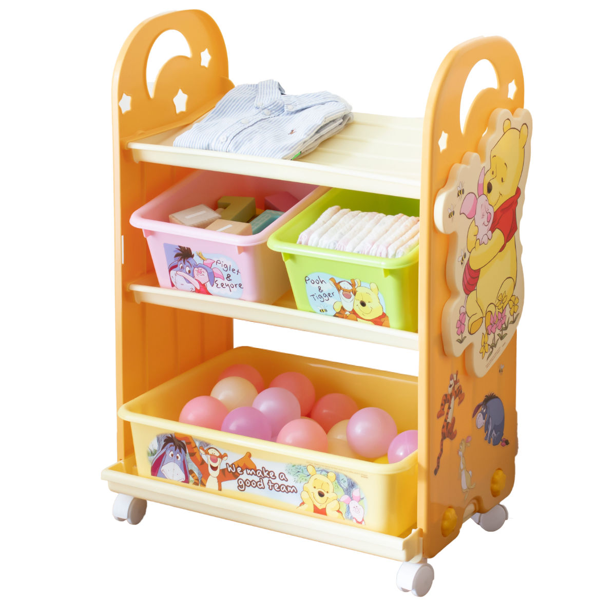 おもちゃ 収納ラック 3段 くまのプーさん トイステーション – ハウジー
