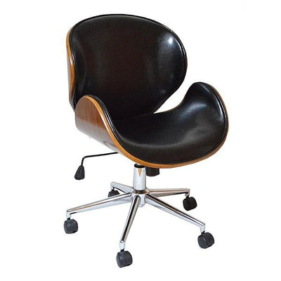 オフィスチェア 座面高42.5～50.5cm 回転 昇降式 レザー調 ミッドセンチュリー風 ノースチェア