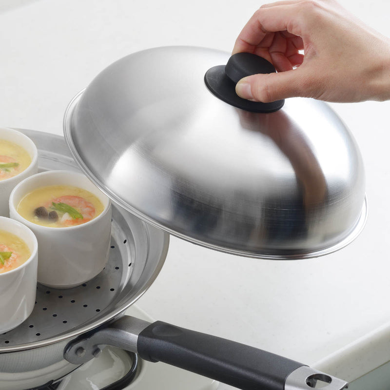 蒸し皿24～26cm用フライパンにのせて簡単蒸しプレートドーム型日本製