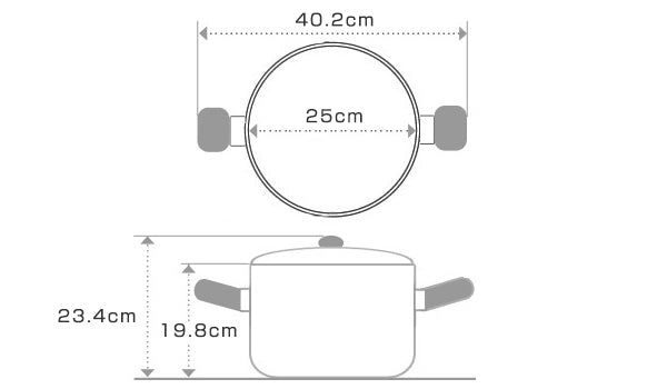 両手鍋25cmIH対応スピーネ両手特深型鍋UMICユミック日本製
