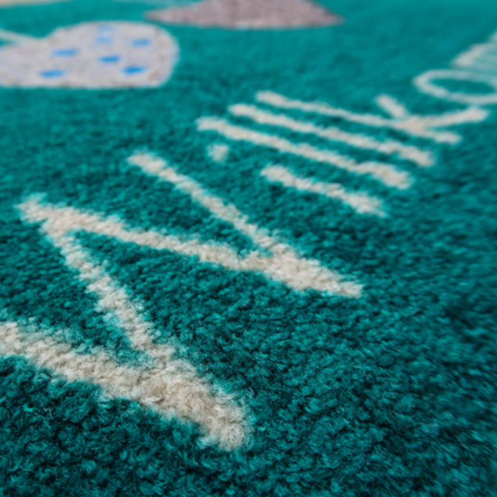 玄関マットwash+dryウォッシュアンドドライCottageHeartsジェードグリーン50×75cm