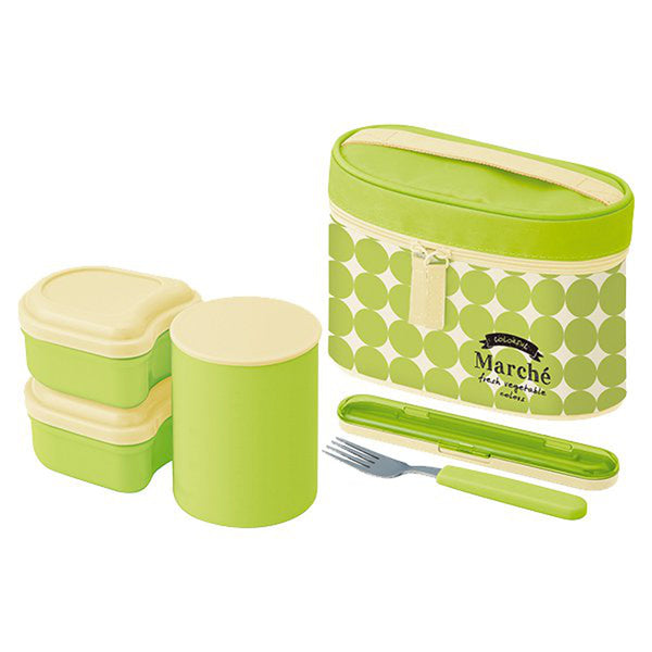 保温弁当箱保温ジャー付きランチボックスマルシェ560ml保温保冷フォーク付きアボカド