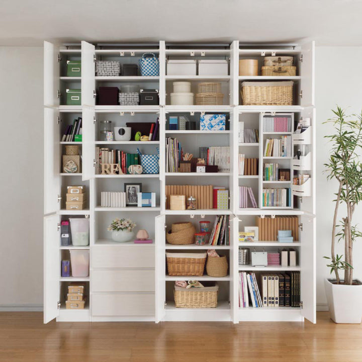 キャビネット幅60cmスライド棚付壁面収納日本製ポルターレ