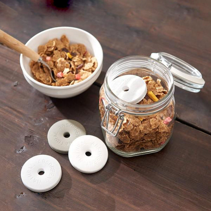 除湿剤NaturalAbsorbent60調湿保存できる珪藻土リングLホワイト