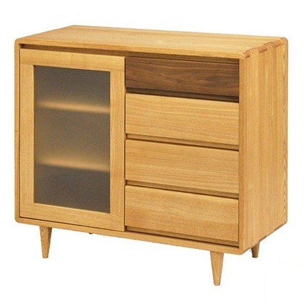 サイドボード幅90cm北欧風キャビネット無垢材