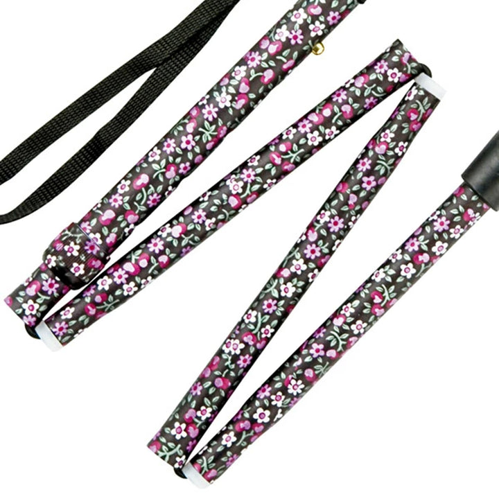 杖折りたたみ軽量女性おしゃれステッキ花柄アルミ製