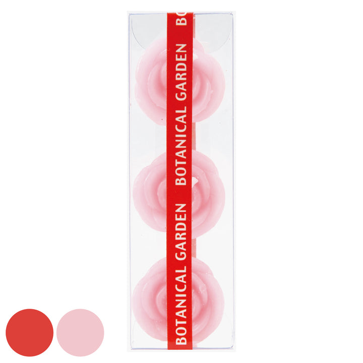 キャンドルろうそくローズ3個入パーティーキャンドルライトピンク